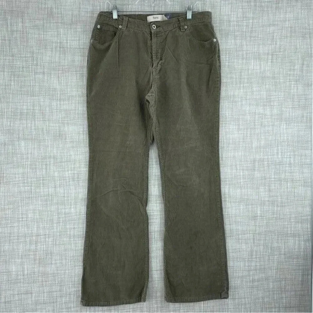 Gap Womens Size 34 Waist Flare corduroy green pants 1788